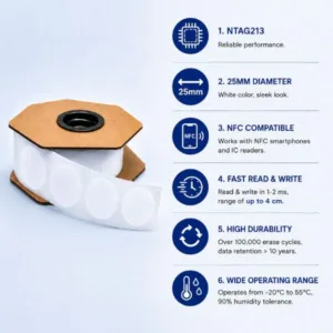 RFID NFC Ntag 213 Label Sticker Tag |25mm- for Access Control & Inventory